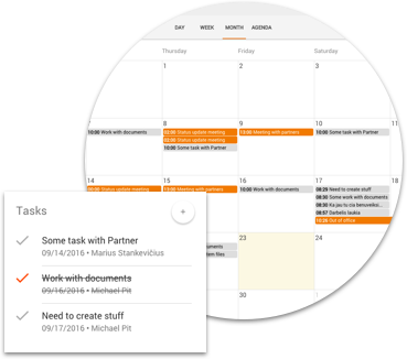 Calendar and tasks